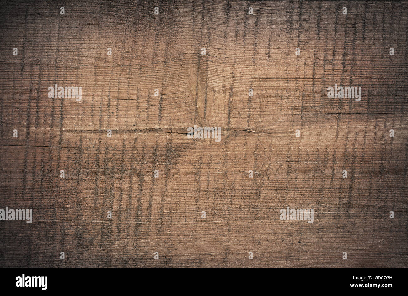 Dunkelbraun zerkratzt Holzbrett. Holzstruktur Stockfoto