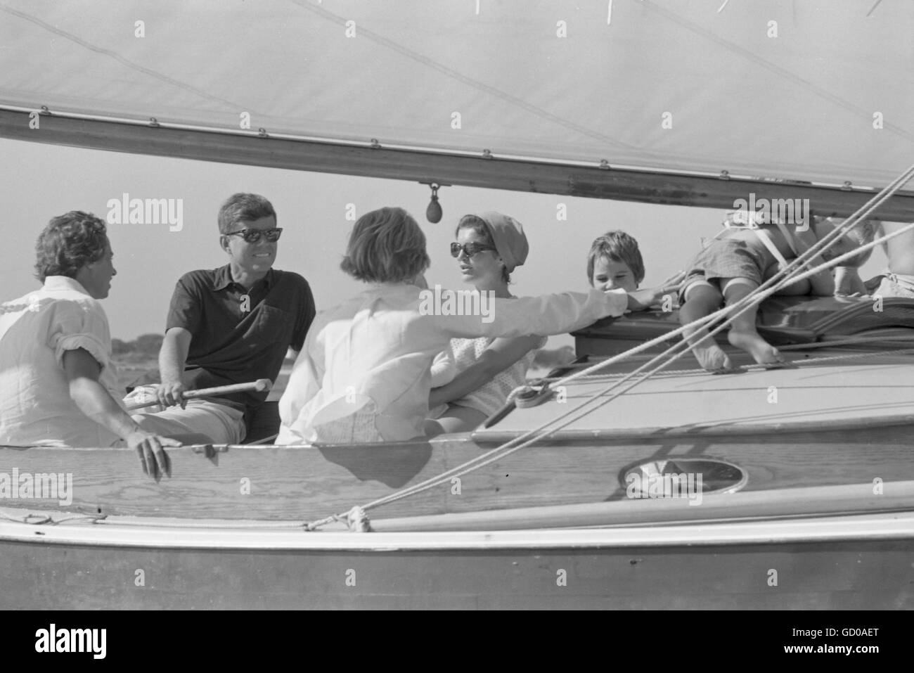 Segeln auf Victura mit Jackie Kennedy Stockfoto