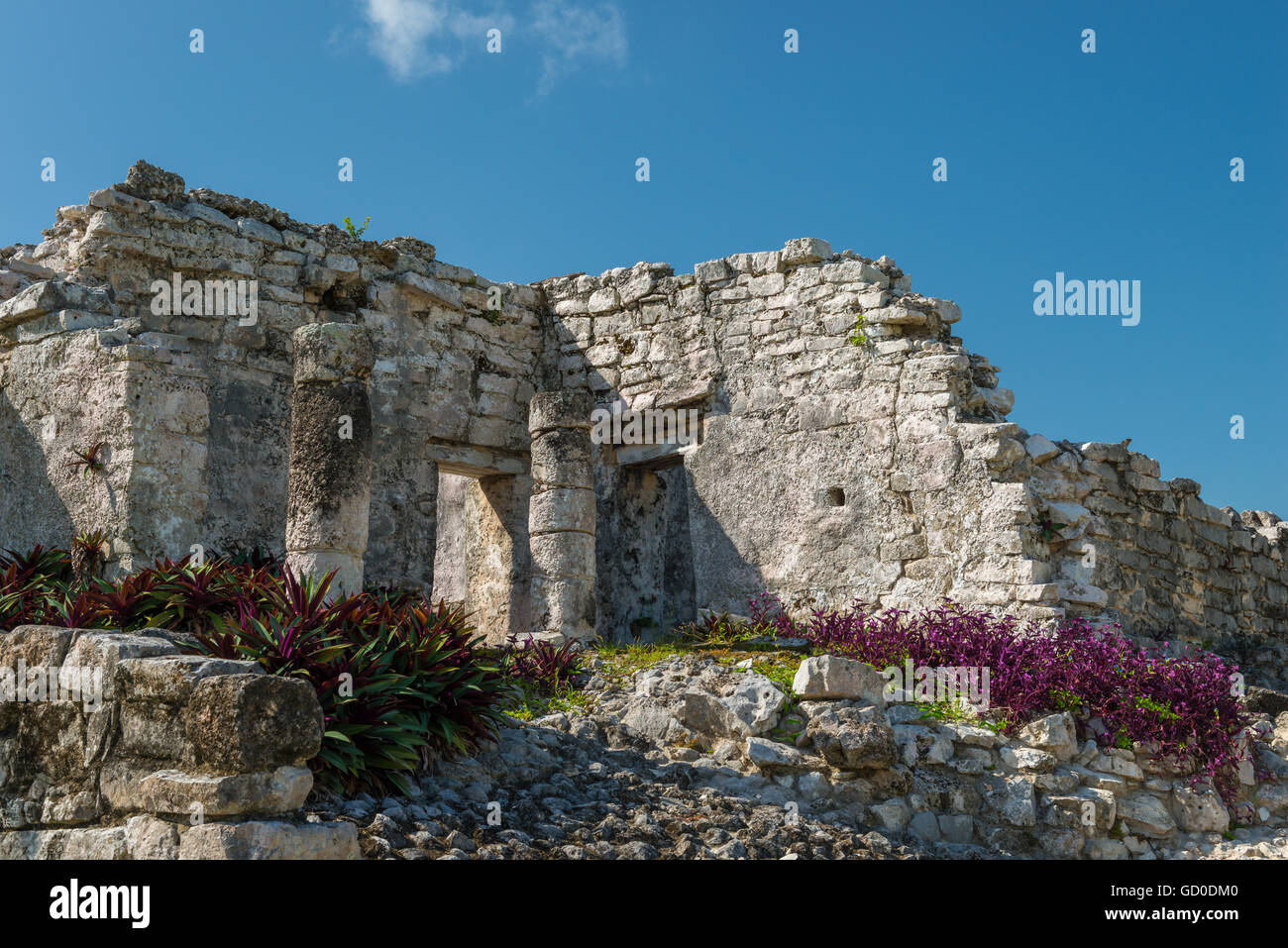 Die antiken Ruinen in Tulum, Mexiko Maya. Stockfoto