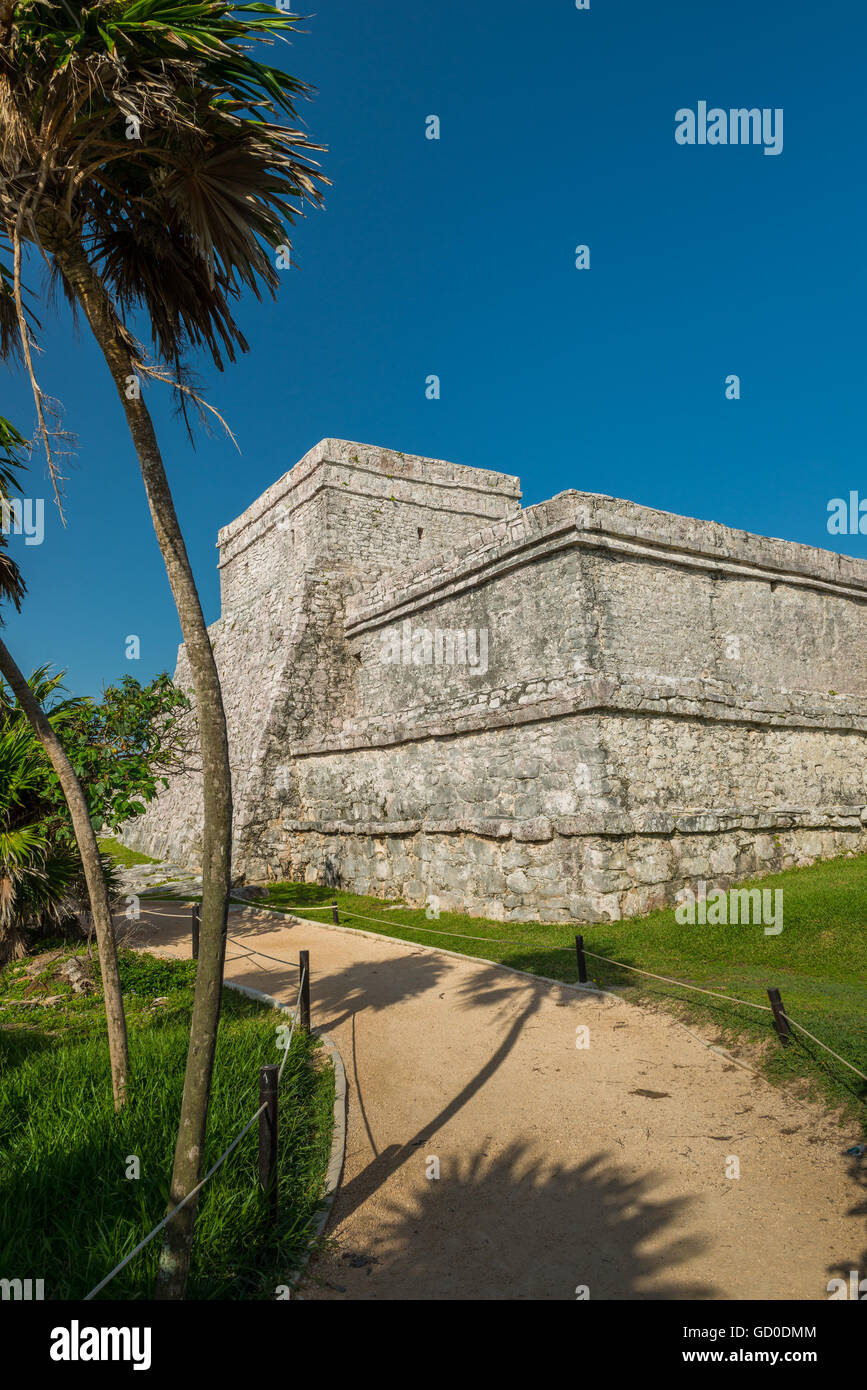 Die antiken Ruinen in Tulum, Mexiko Maya. Stockfoto Die antiken Ruinen in Tulum, Mexiko Maya. Stockfoto