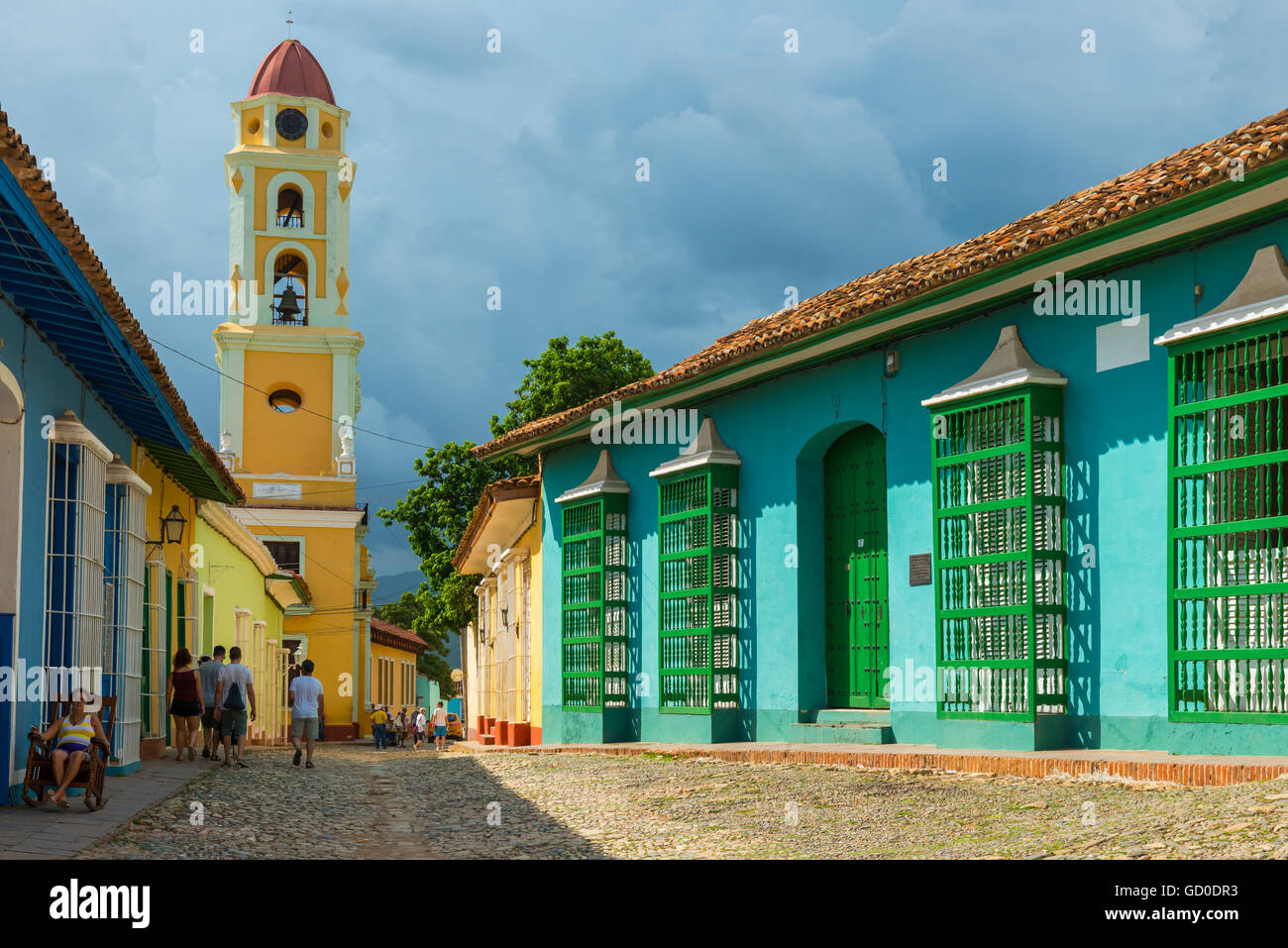 Die spanische Kolonialarchitektur der Plaza Mayor in Trinidad, Kuba. Stockfoto Die spanische Kolonialarchitektur der Plaza Mayor in Trinidad, Kuba. Stockfoto