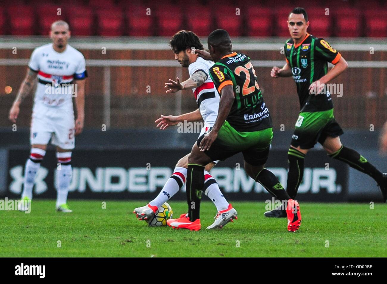 Hudson S? o Paulo während des Spiels zwischen SPFC x America MG, der 14. Runde der Meisterschaft 2016, statt an der Estadio Cicero Pompeu de Toledo, bekannt als Morumbi-Stadion, in der südlichen Zone von S? o Paulo. Stockfoto