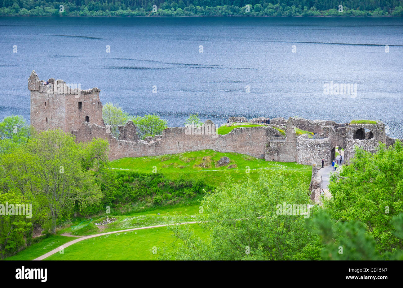Urquhart Castle neben Loch Ness, Schottland Stockfoto