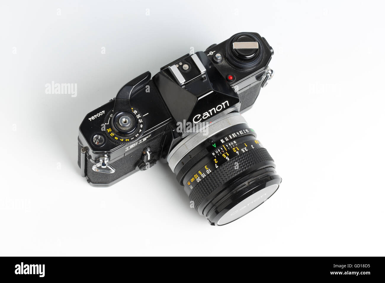 Canon EF SLR Filmkamera, von 1973 bis 1978, mit 50mm F1. 4 FD-Objektiv Stockfoto