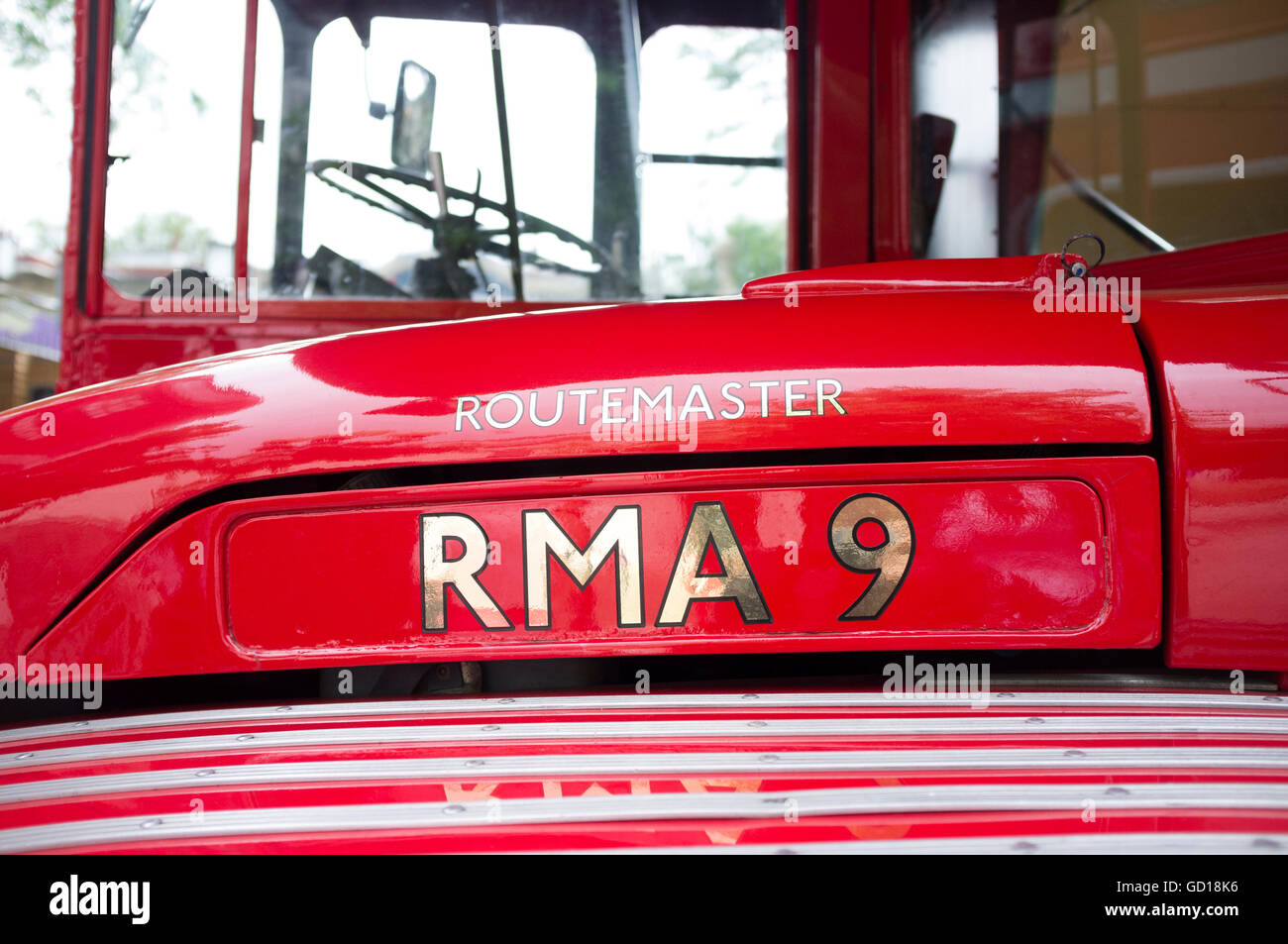 Einem roten Londoner Routemaster bus Stockfoto