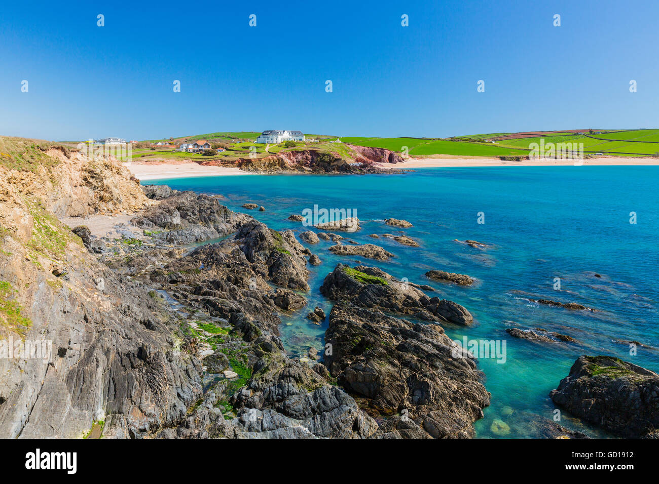 Thurlestone und Leas Fuß Strände in Devon, England, UK Stockfoto