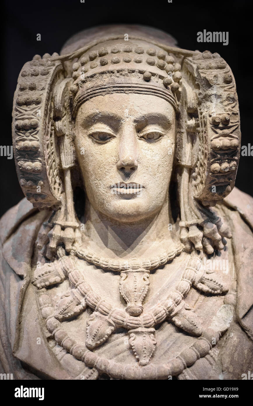 Madrid. Spanien. Der Dame von Elche (La Dama de Elche), nationale archäologische Museum von Spanien. Museo Arqueológico Nacional. Stockfoto
