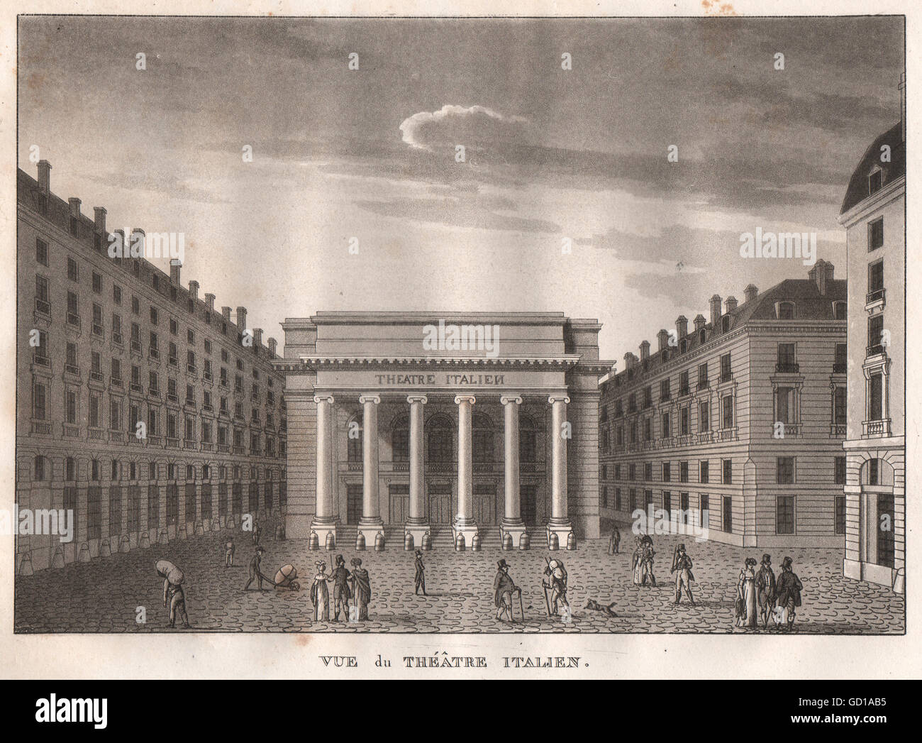 PARIS: Théâtre Italien. Aquatinta, antiken Druck 1808 Stockfoto