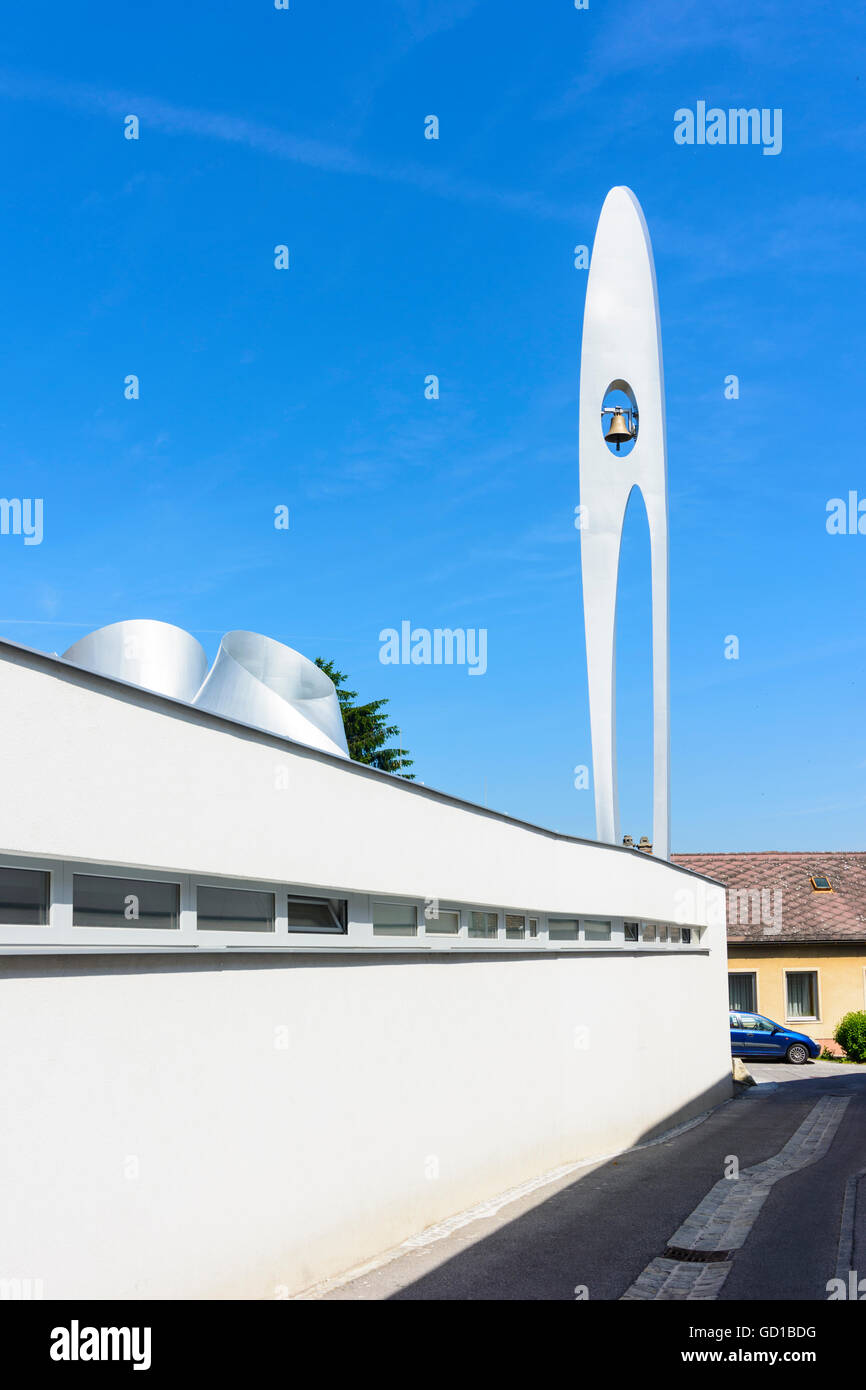 Hainburg an der Donau: Martin-Luther-Church, erbaut von Architekt Wolf D. Prix (Coop Himmelb (l) au), Niederösterr, Österreich Stockfoto