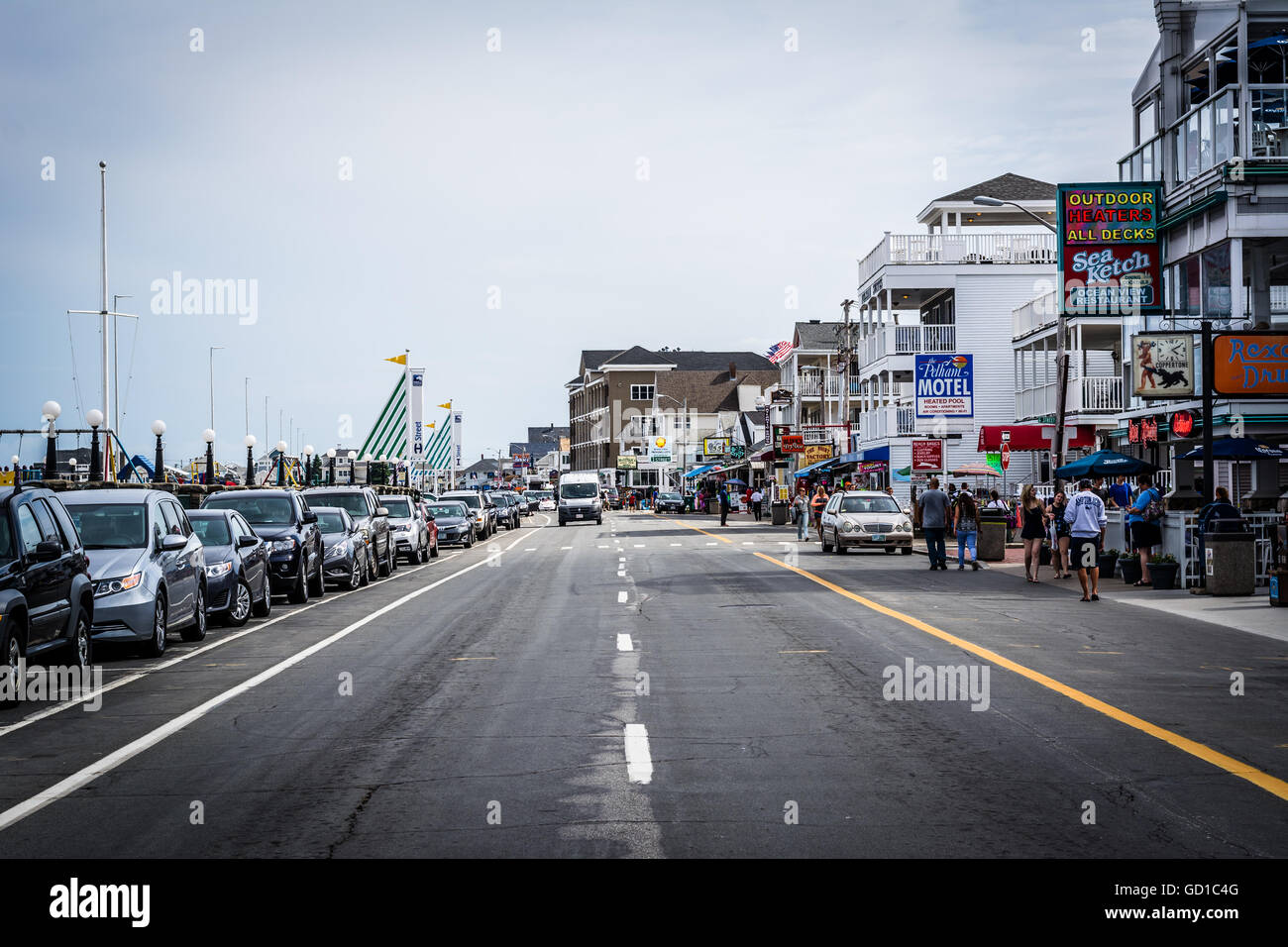 Ocean Boulevard, in Hampton Beach, New Hampshire. Stockfoto