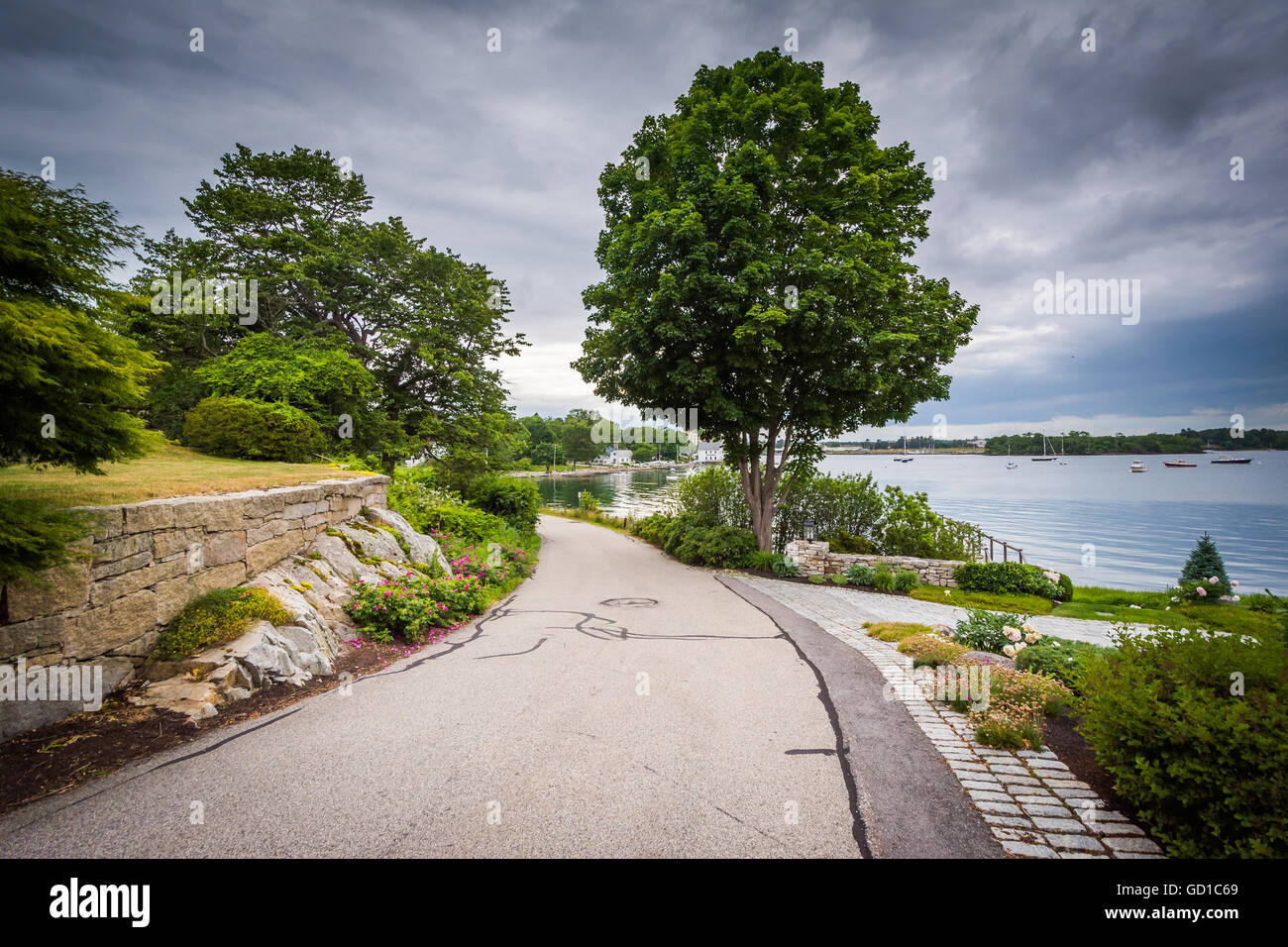 River Road in New Castle, Portsmouth, New Hampshire. Stockfoto