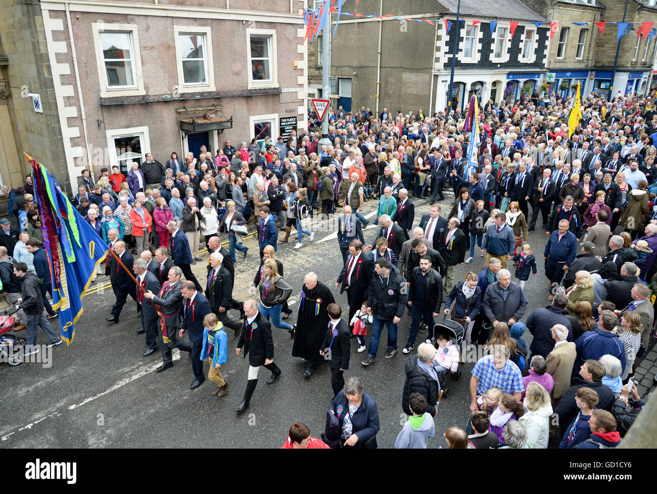 Selkirk gemeinsame Reiten für das schottische gedenkt der verheerenden Schlacht von Flodden 1513 Stockfoto