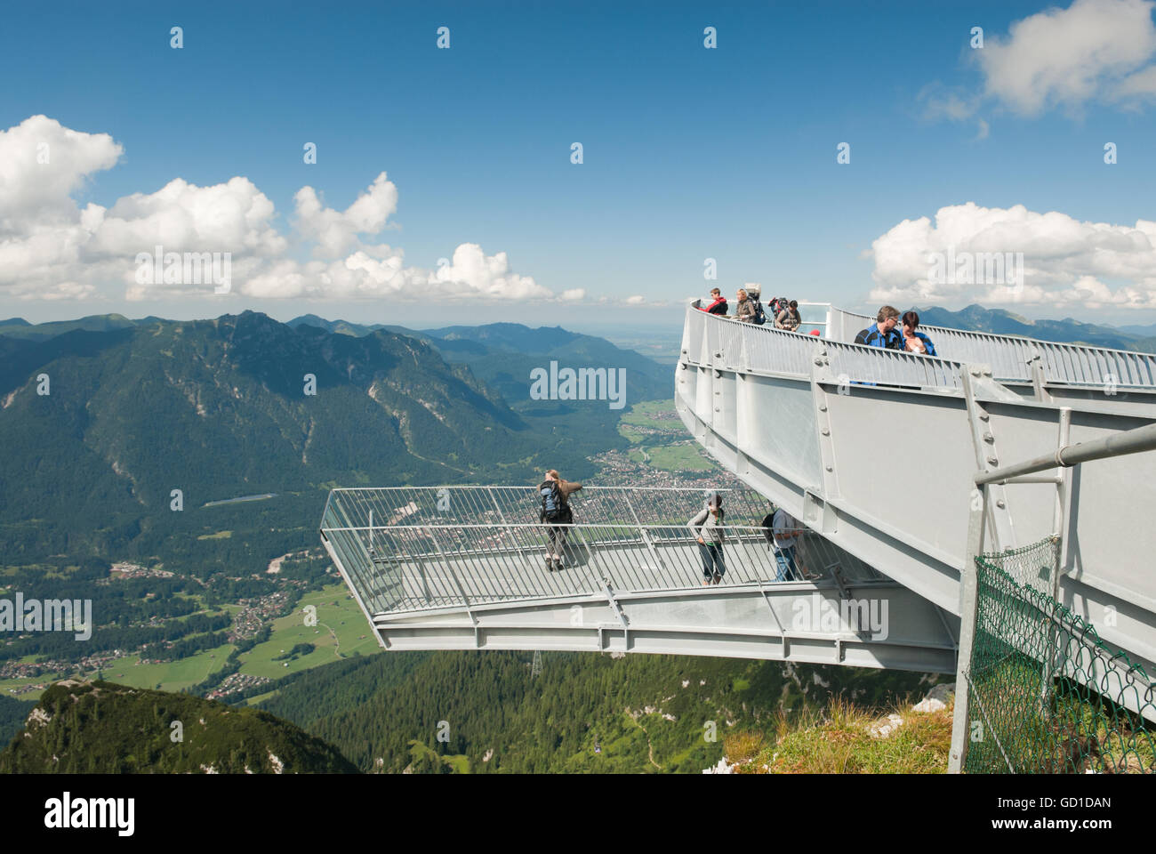 Anzeigen Plattform AlpspiX, Osterfelderkopf Berg, Alpspitze-Berg, Bayern Stockfoto