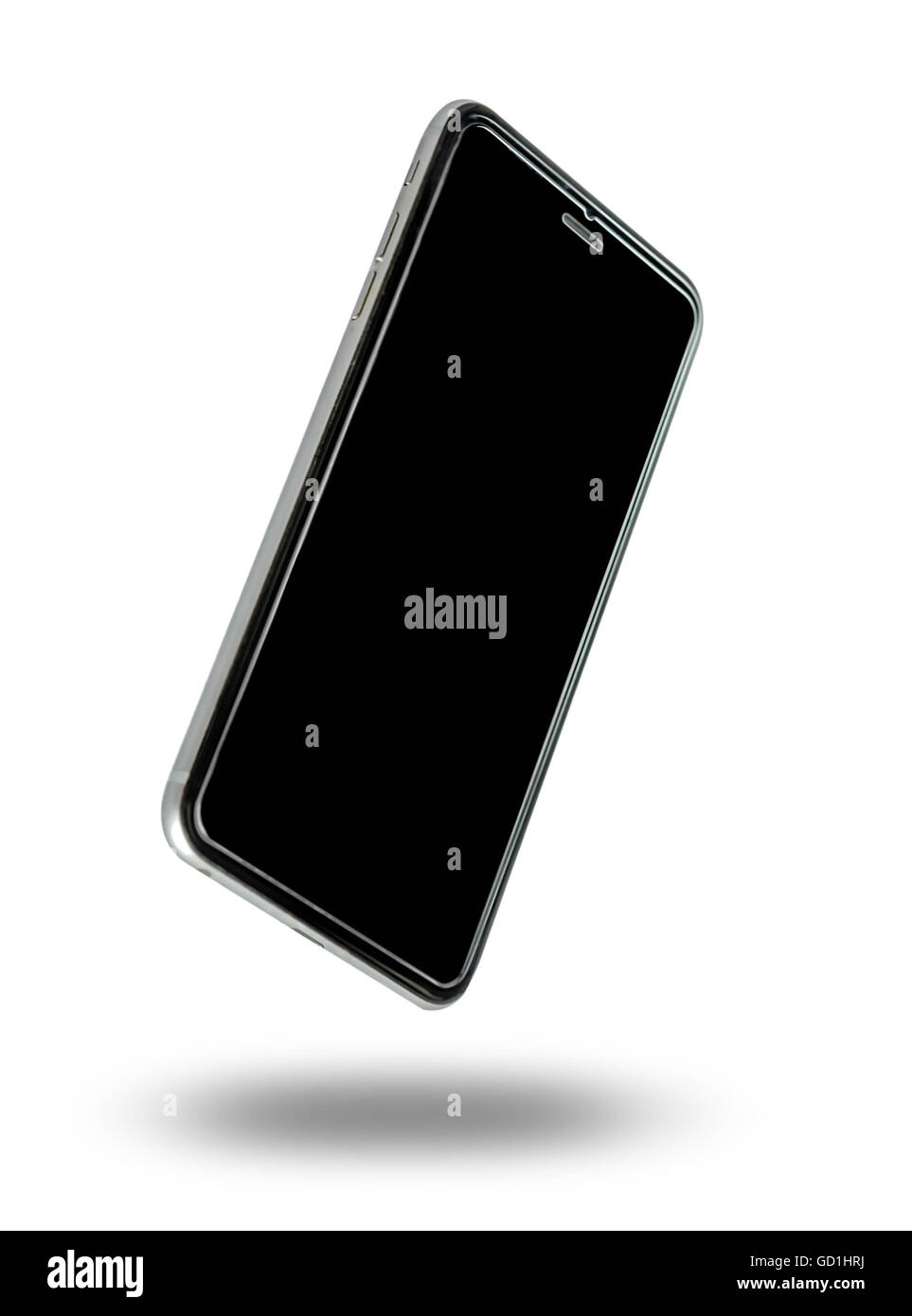 Neue realistische Handy auf weißem Hintergrund Stockfoto