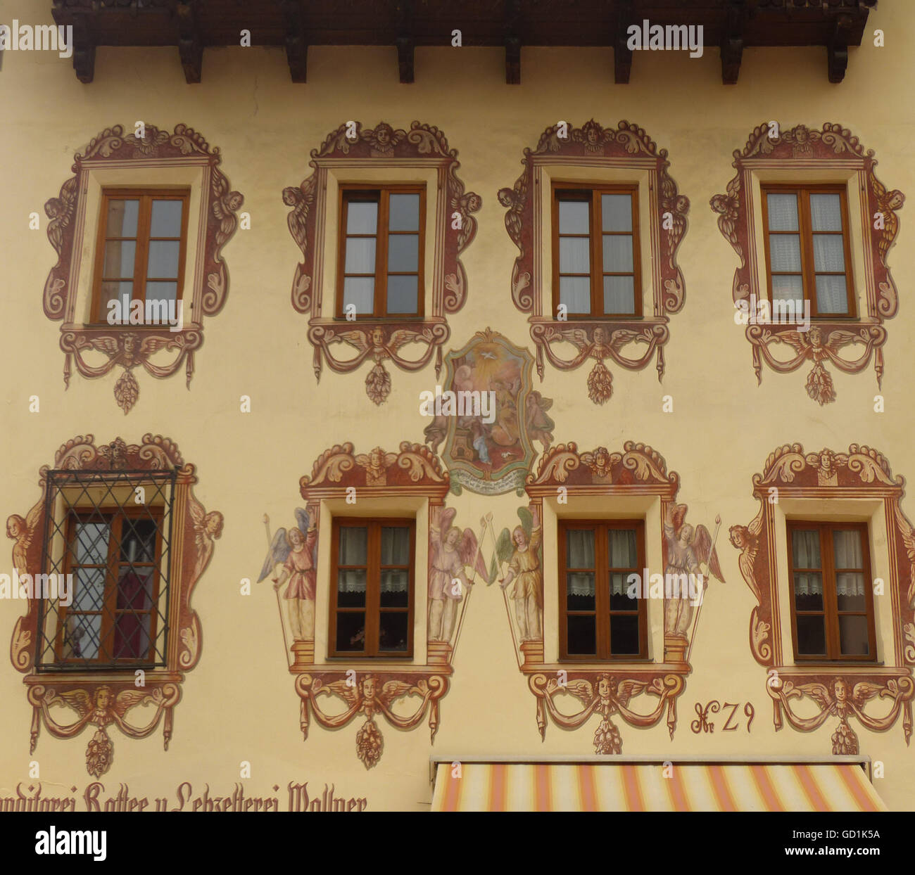 Bemalten Fassaden von Gebäuden, St. Wolfgang, Österreich Stockfoto