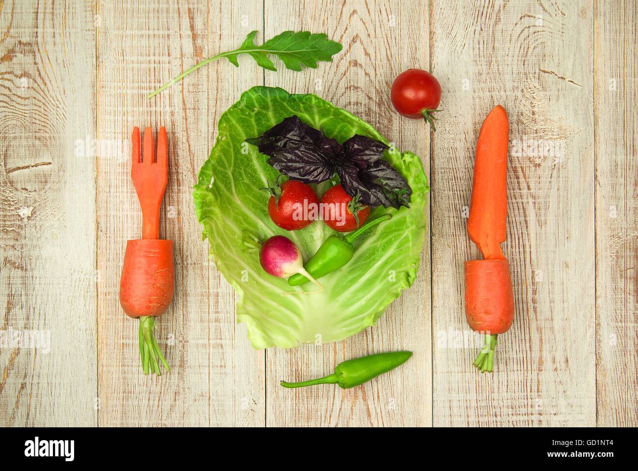 Satz von frischem Gemüse für eine gesunde Ernährung Stockfoto