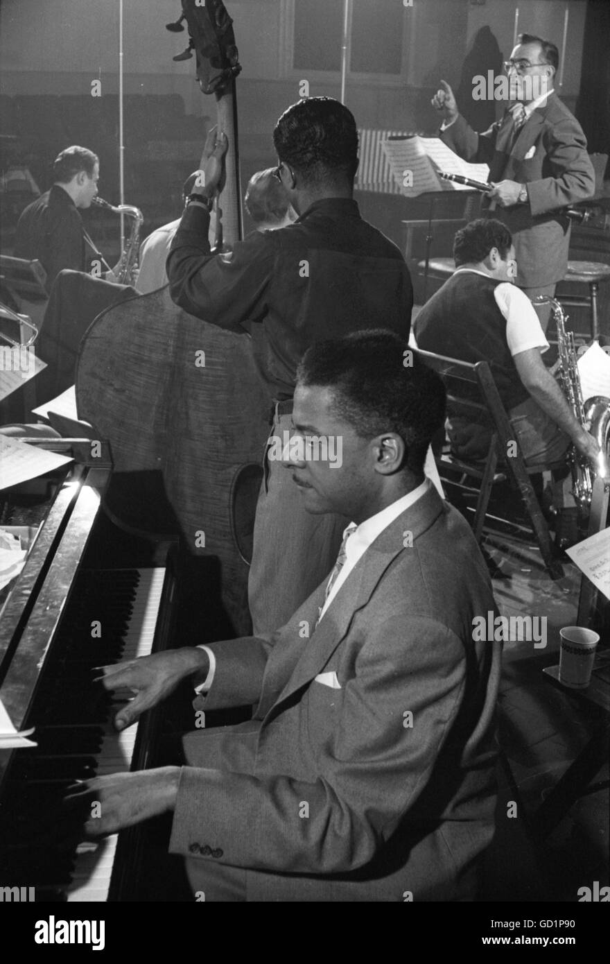 Das Benny Goodman Orchestra während der Proben Stockfoto