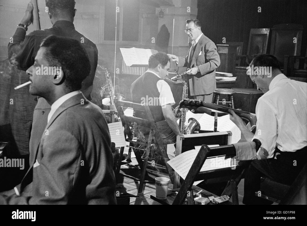 Das Benny Goodman Orchestra während der Proben Stockfoto