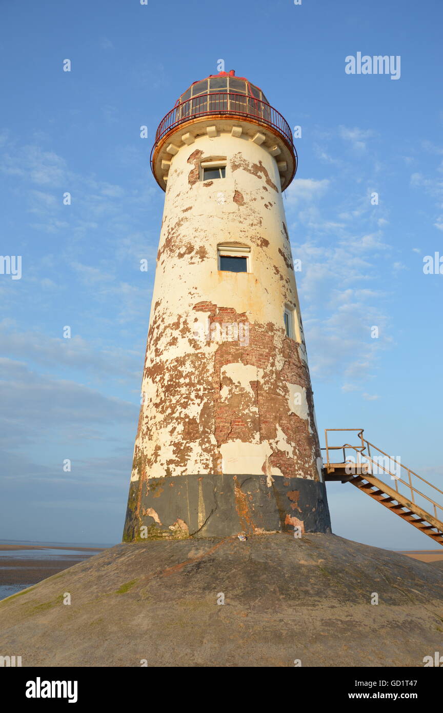 Talacre Beach Lighthouse in Nord-Wales Stockfoto