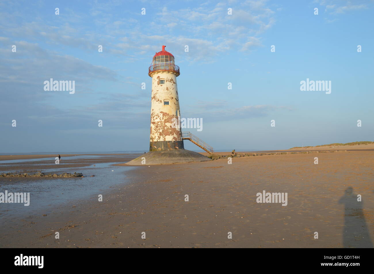 Talacre Beach Lighthouse in Nord-wales Stockfoto