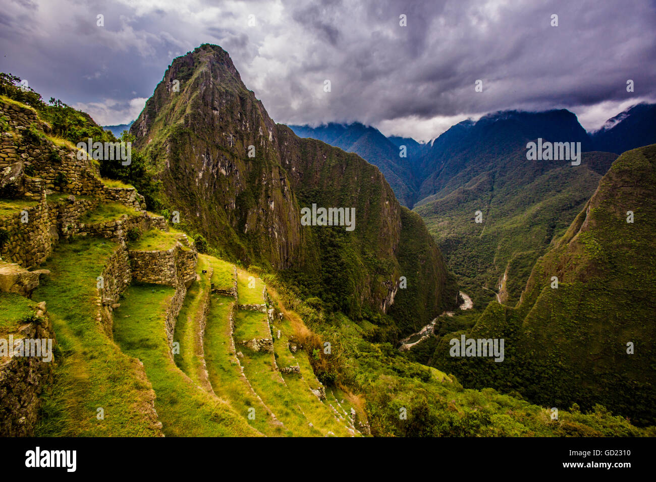 Machu Picchu Inka Ruinen, UNESCO World Heritage Site, Heiliges Tal, Peru, Südamerika Stockfoto