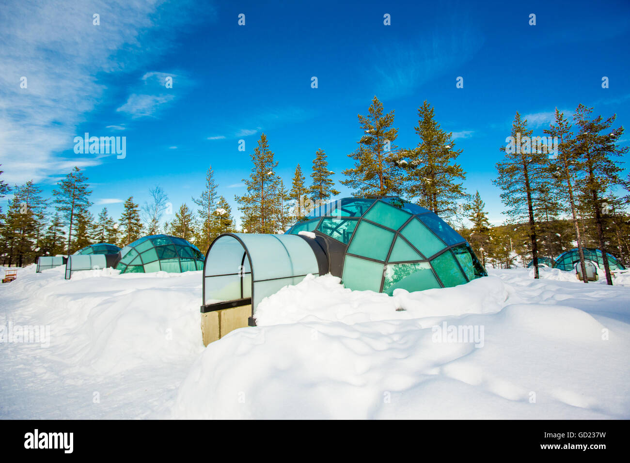 Kakslauttanen Iglu Westdorf, Saariselkä, Finnland, Skandinavien, Europa Stockfoto