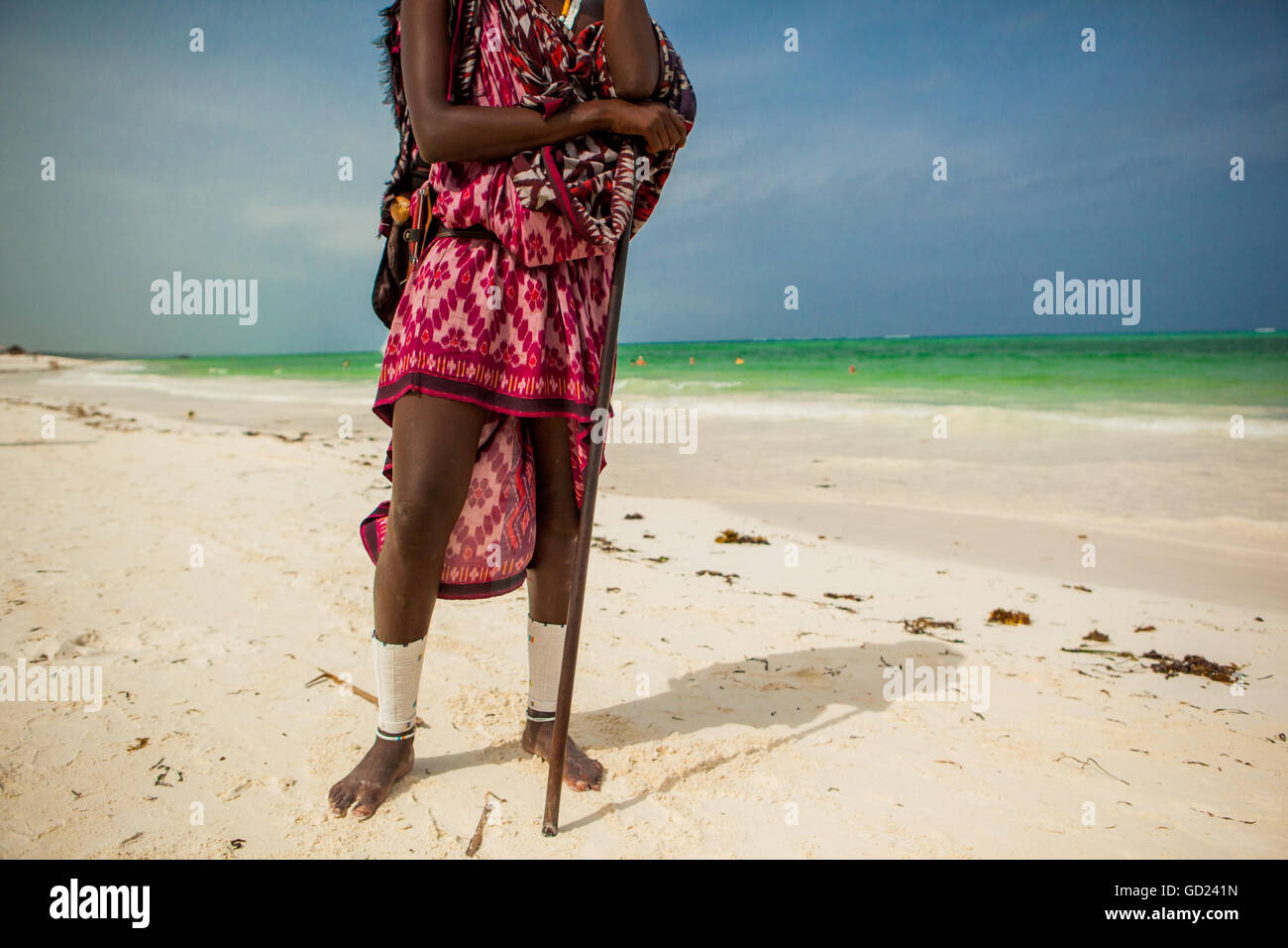 Porträt eines Massai-Krieger, Sansibar, Tansania, Ostafrika, Afrika Stockfoto