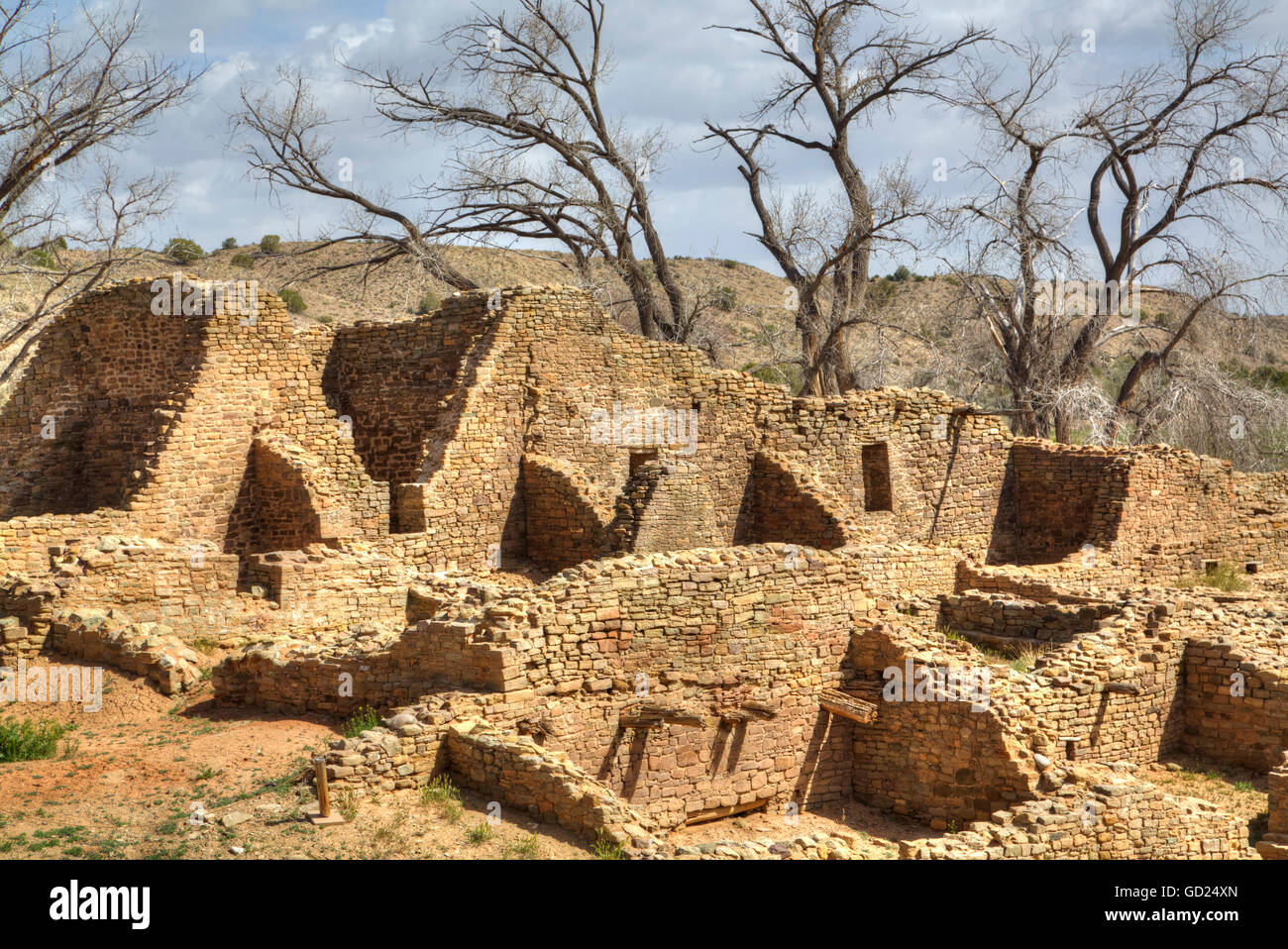 West-Ruine, Aztec Ruins National Monument aus der Zeit zwischen 850 und 1100 AD14, UNESCO, New Mexico, Vereinigte Staaten von Amerika Stockfoto