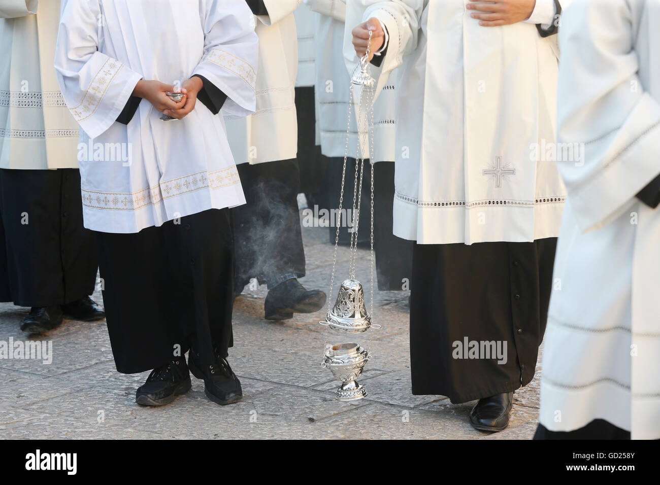 Beerdigung von Bischof Mons. Luigi Martella in Depressa, Apulien, Italien, Europa Stockfoto