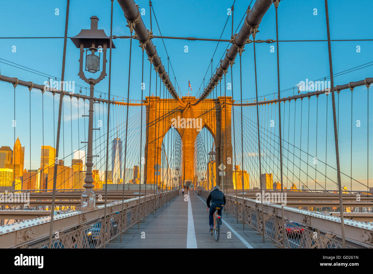 Geht Die Brooklyn Bridge über Den East River www.alamy.de