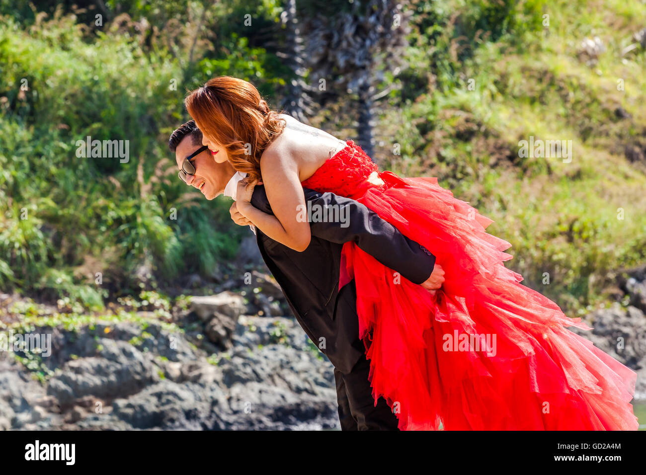 Glückliche Ehepaar Stockfoto