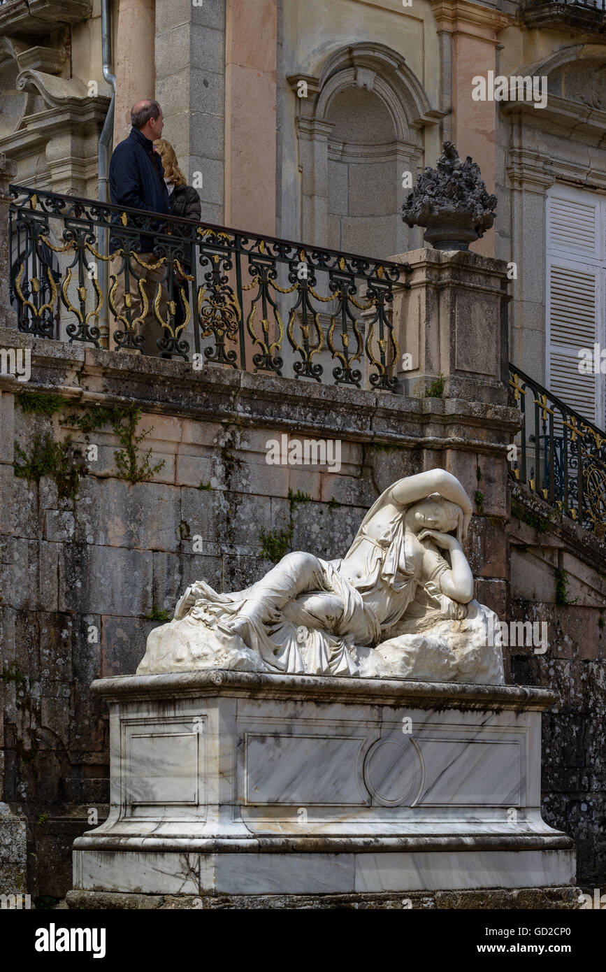 Dschungel-Brunnen. Gärten von La Granja de San Ildefonso, Segovia Provinz Kastilien und Leon, Spanien, Europa. Stockfoto