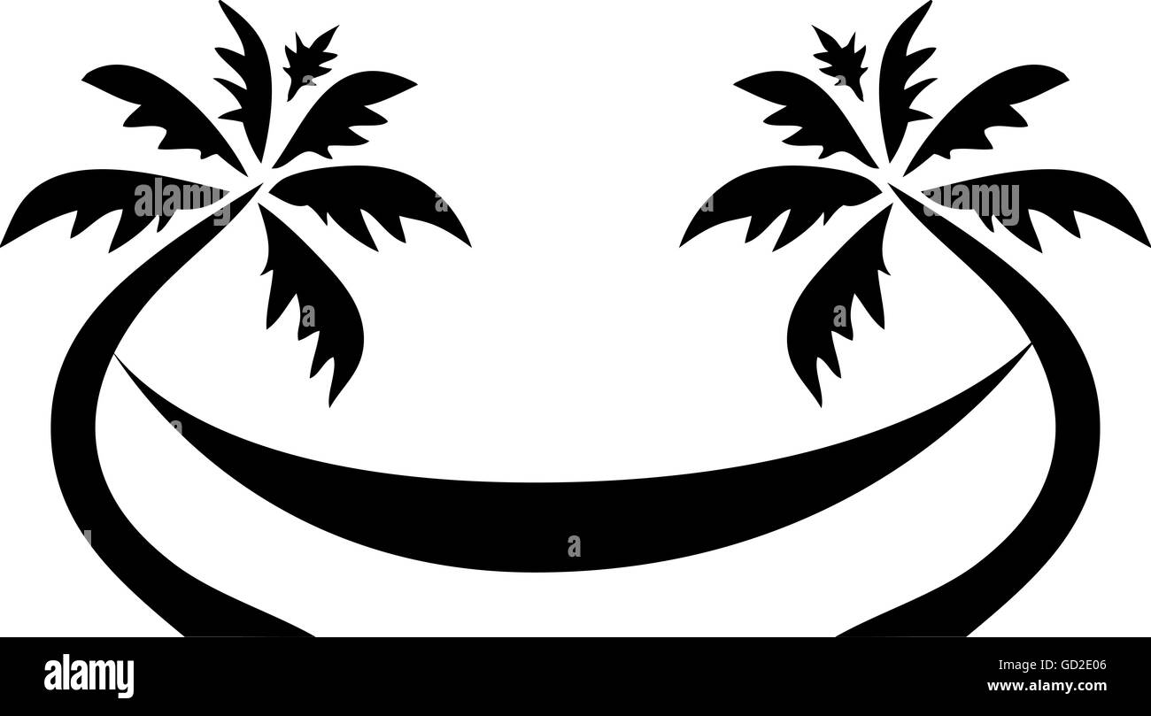 Palm Tree Travel Logo schwarz Stockfoto