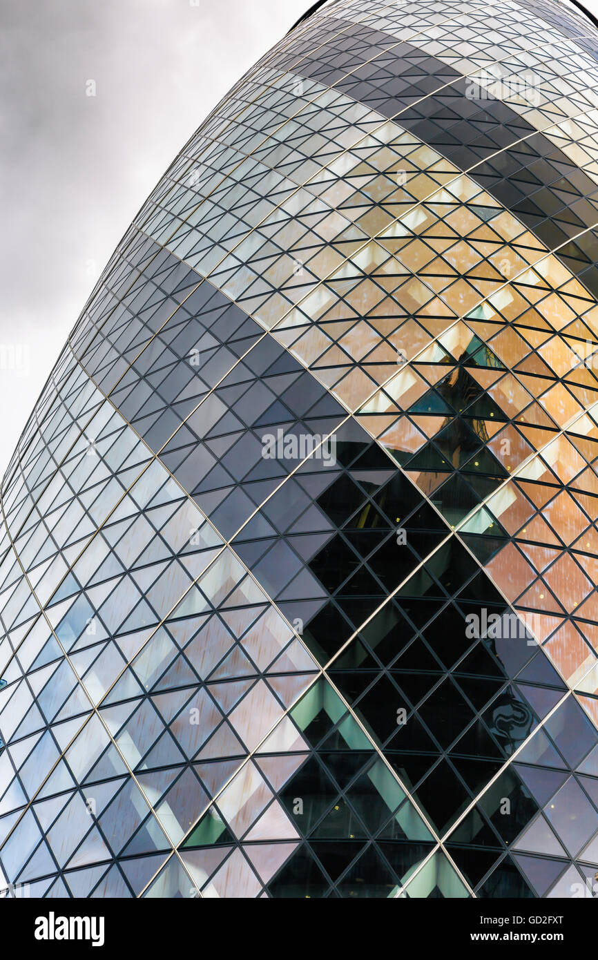 "Die Gurke" Wolkenkratzer. London. Großbritannien, Europa. Stockfoto