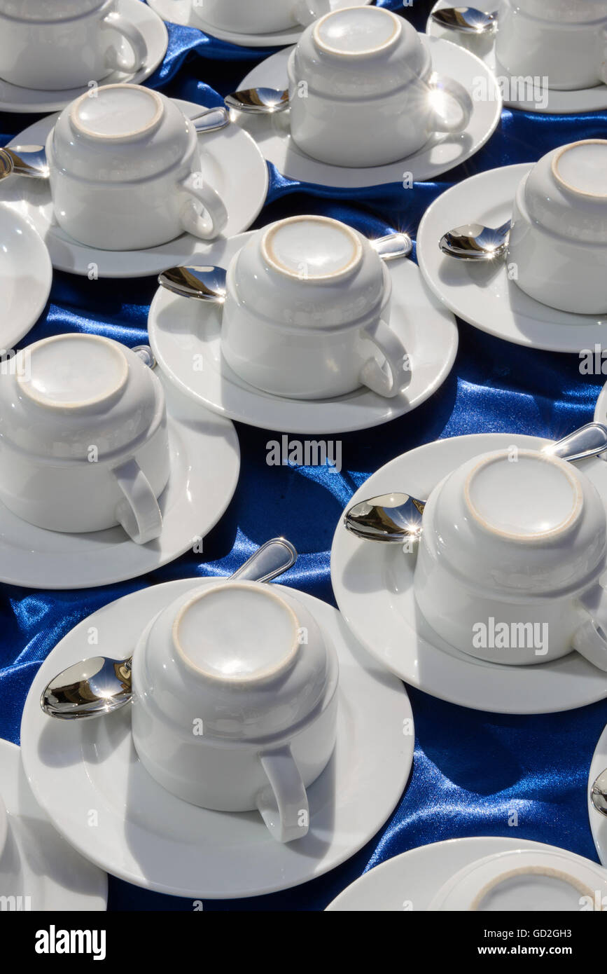 Ein Close Up der Kaffeepause Tabelle Stockfoto