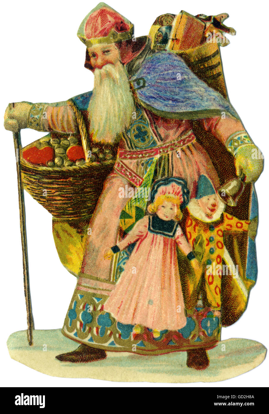 Weihnachten, St. Nikolaus, traditionell als Bischof bezeichnet, Hochglanzdrucke, Deutschland, 1902, Zusatzrechte-Clearences-nicht vorhanden Stockfoto