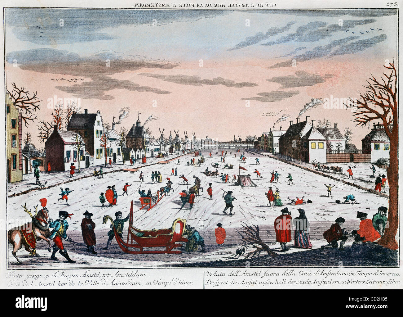 Jahreszeiten, Winter, gefroren Amstel River in der Nähe von Amsterdam, zograscope Bild, farbige Kupferstich von Georg Balthasar Probst (1732 - 1801), Augsburg, 18. Jahrhundert, private Sammlung, Schweiz, 18. Jahrhundert, Saison, Saison, Winter, Winter, wintertide, winterliche, winterlich, Stadtblick, Stadtbild, Blick auf die Stadt, Stadtlandschaften, Stadtbild, stadtbilder, die Ausdehnung der Gewässer, Fluss, Flüsse, Eis, Eis, gefroren, Niederlande, Skater, Skater, Eislaufen, Skaten, Eislaufen, Schlittenfahrten, Farbig, farbig, historischen, historische, Personen, Artist's Urheberrecht nicht geklärt zu werden. Stockfoto