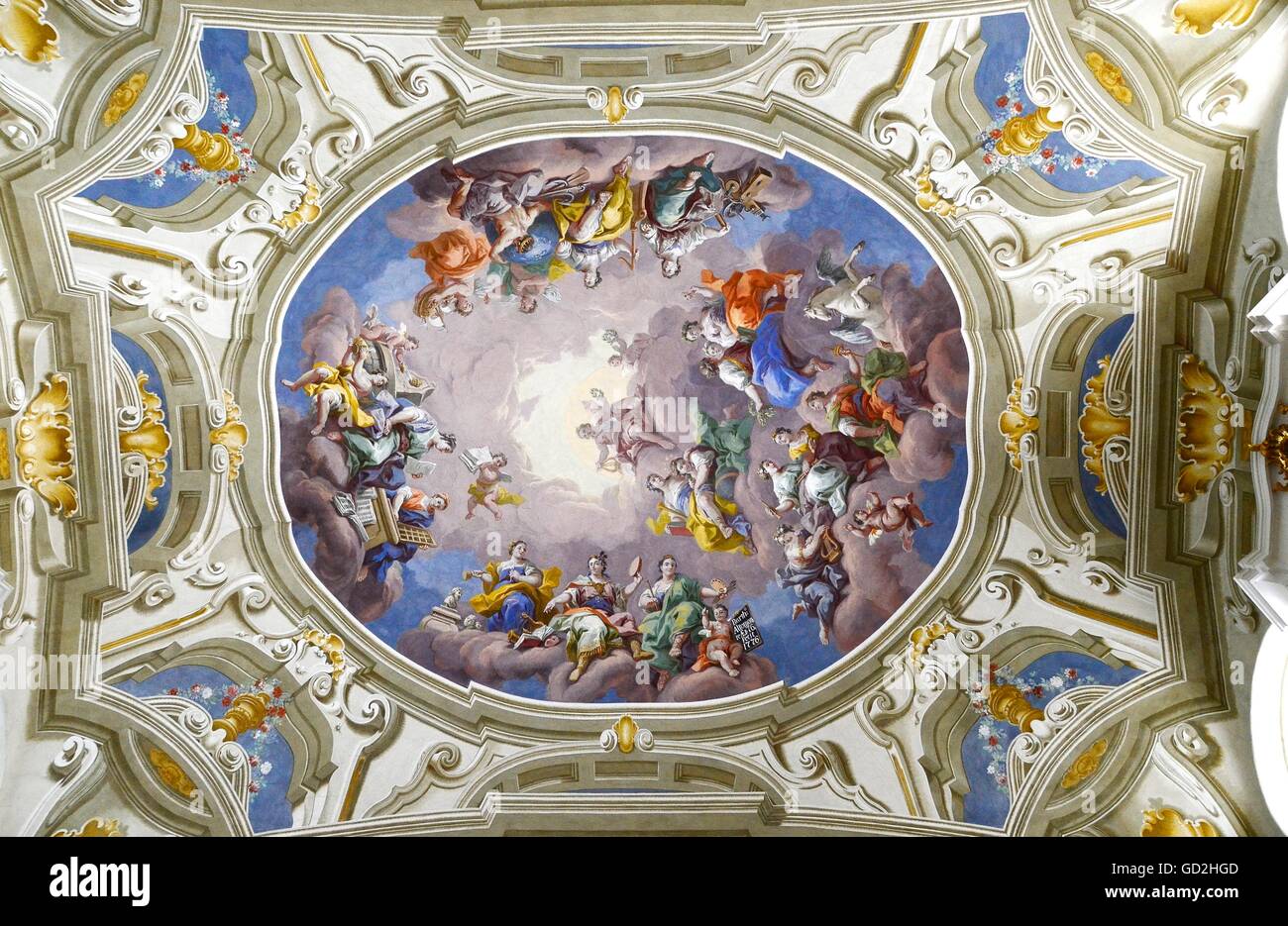 Geographie/reisen, bildende Kunst, religiöse Kunst, Deckengemälde, das Kloster Admont, Österreich, Artist's Urheberrecht nicht geklärt zu werden. Stockfoto