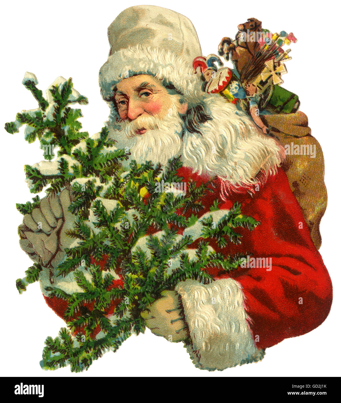 Weihnachten, Weihnachtsmann, Nikolaus, Schrottbild, Deutschland, um 1910, zusätzliche-Rechte-Clearenzen-nicht verfügbar Stockfoto
