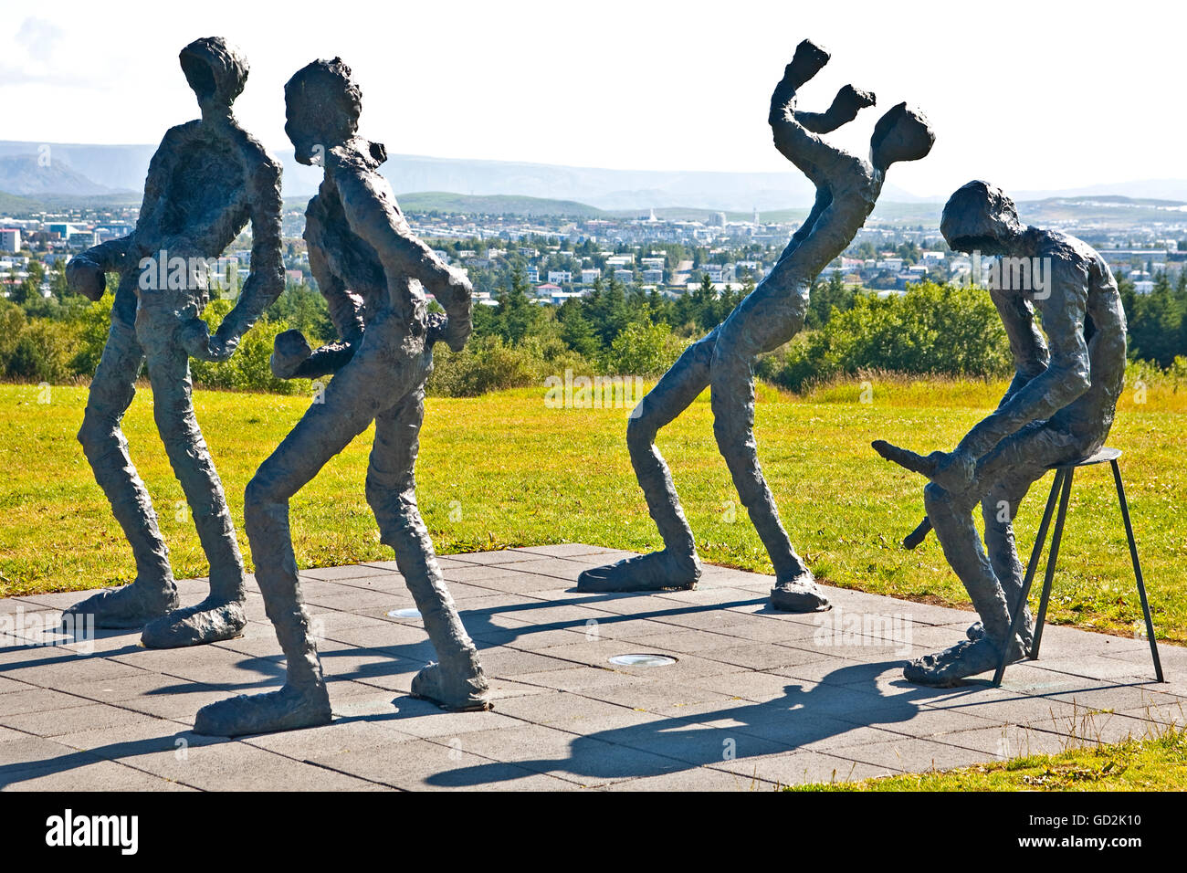Bildende Kunst, Palsdottir, Thorbjörg (1919 - 2009), Skulptur' 'ansleikur'', 1970, bronze, Perlan, Oeskjuhlio, Reykjavik, Artist's Urheberrecht nicht geklärt zu werden. Stockfoto