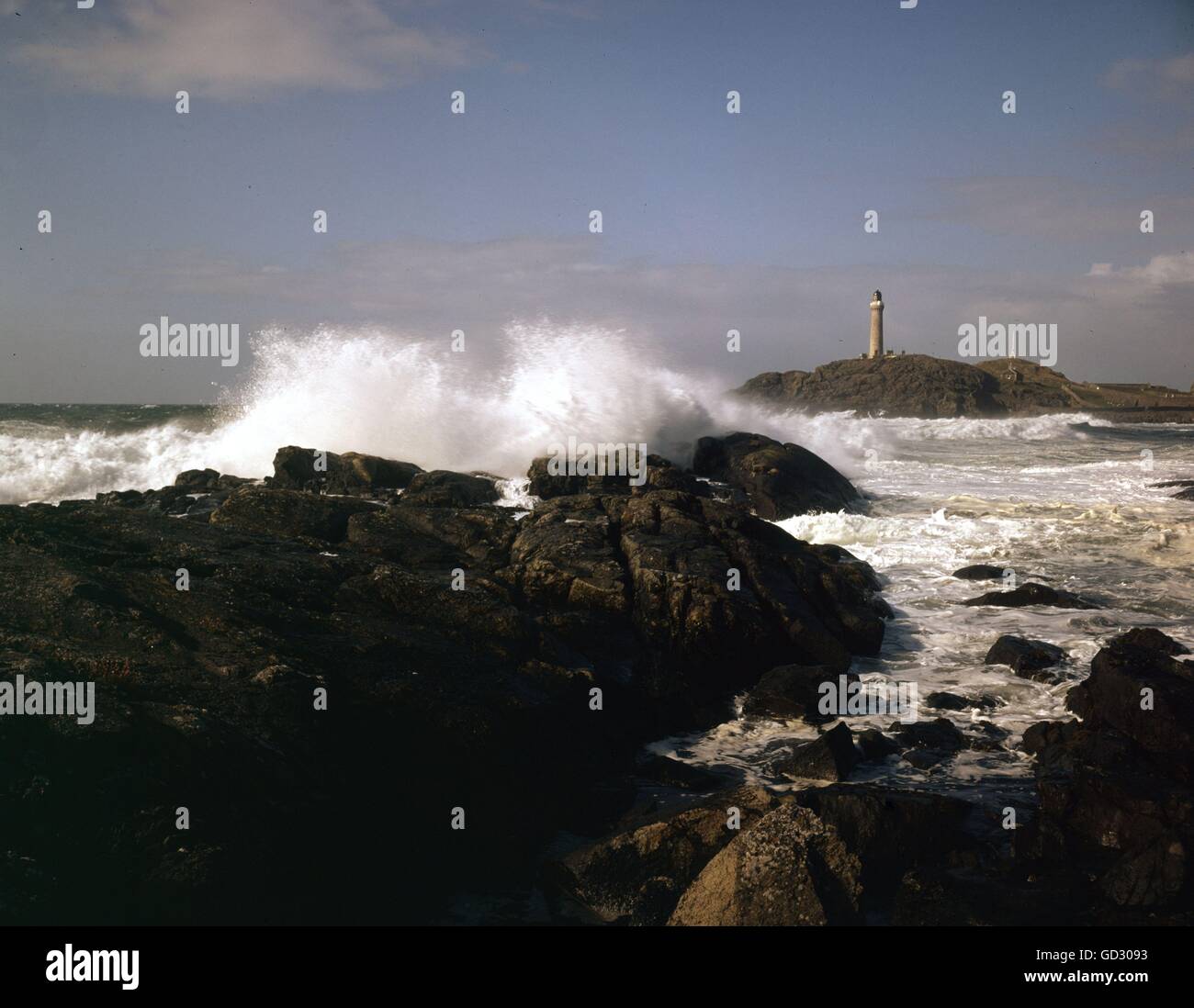 Schottland, Inverness. Ardnamurchan Point Lighthouse. Der westlichste Punkt auf dem Festland UK. In der Regel stürmischer Tag. Stockfoto