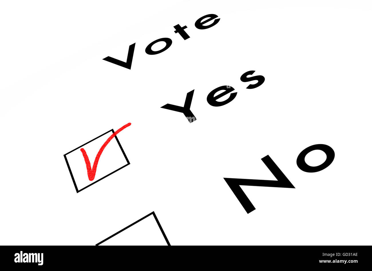 abstimmen Abstimmung, isoliert auf weiss, 3d Illustration Stockfoto