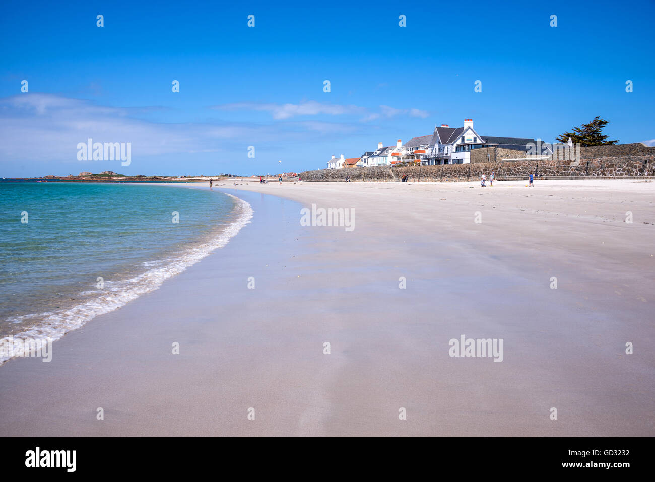 Cobo Strand Landschaft, Guernsey Stockfoto