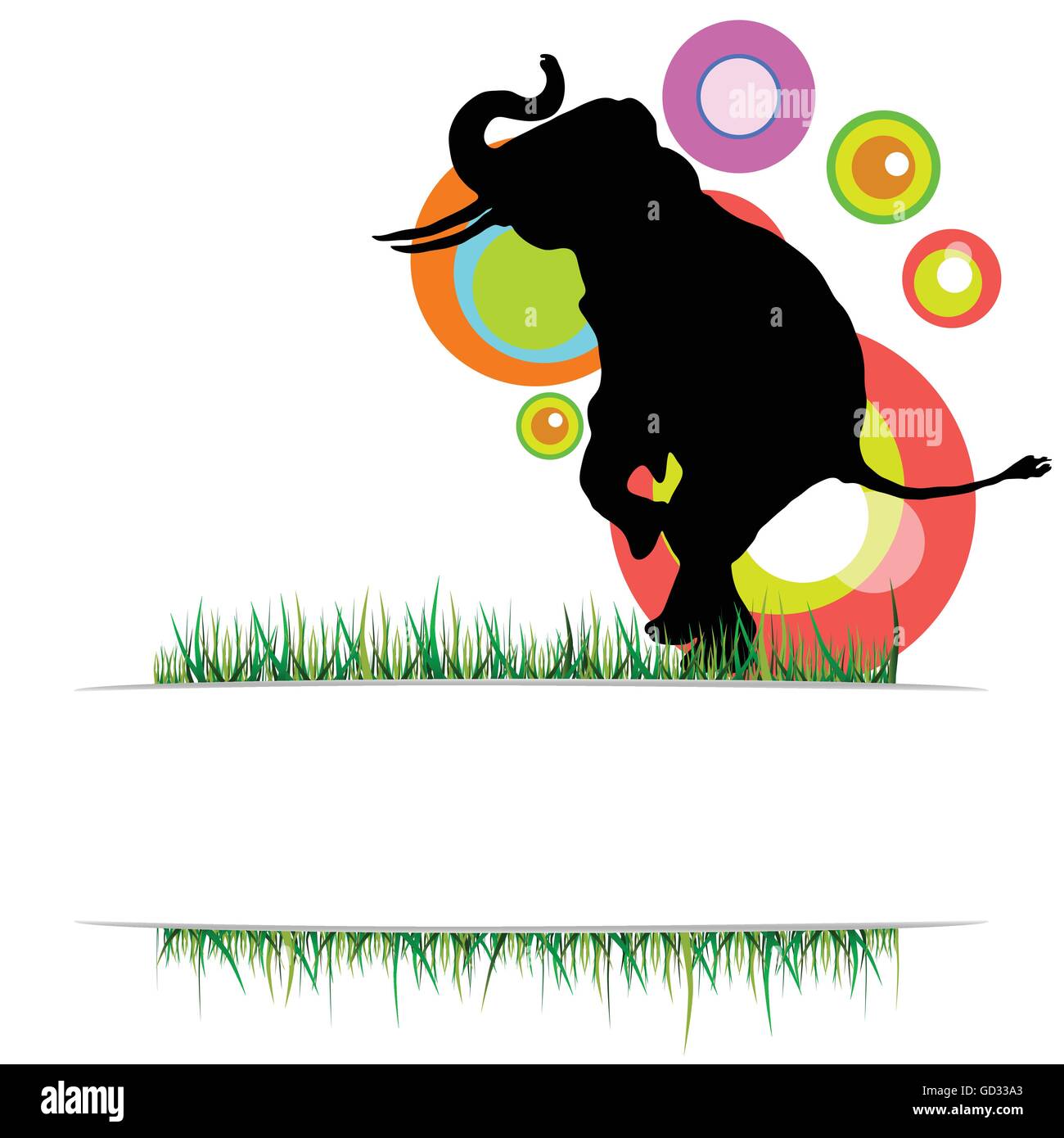 Elefant im Natur-Vektor-Illustration auf eine Farbe Stock Vektor