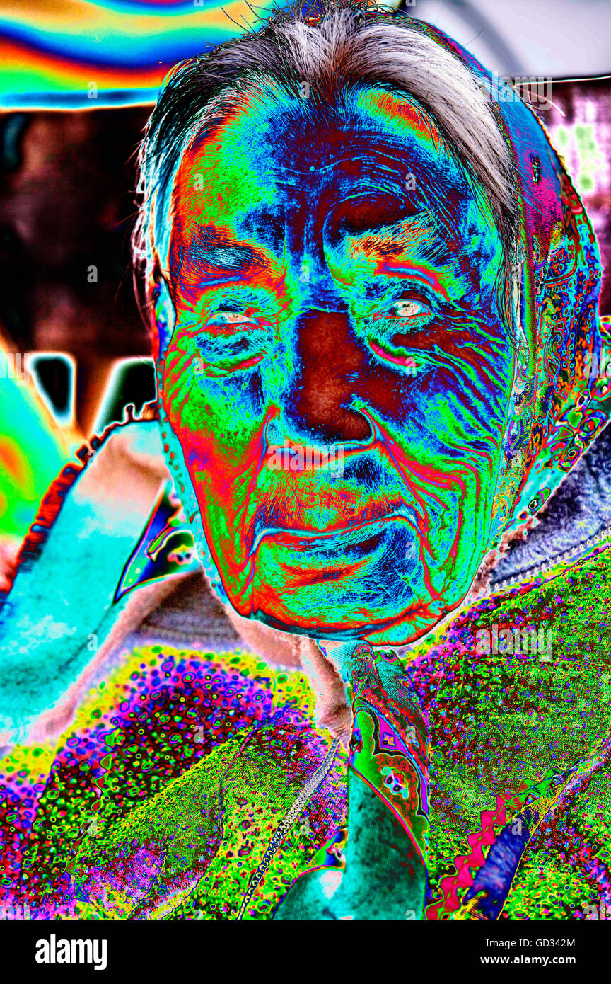 Lola Everson ein Inuit elder auf einer kleinen Insel zwischen Alaska und Sibirien in der Tschuktschensee Shishmaref ist Heimat von rund 600 inui Stockfoto