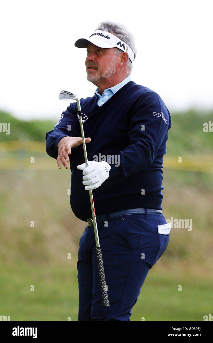 Northern Ireland Darren Clarke während der 2. Trainingstag im Royal Troon Golf Club, South Ayrshire. PRESSEVERBAND Foto. Bild Datum: Montag, 11. Juli 2016. Vgl. PA Geschichte GOLF Open. Bildnachweis sollte lauten: Danny Lawson/PA Wire. Einschränkungen: Nur zur redaktionellen Verwendung. Keine kommerzielle Nutzung. Kein Weiterverkauf. Standbild-Gebrauch bestimmt. Die Open Championship Logo und klare Verbindung zu The Open Website (TheOpen.com) auf Website-Veröffentlichung enthalten sein. Rufen Sie + 44 (0) 1158 447447 für weitere Informationen... Stockfoto
