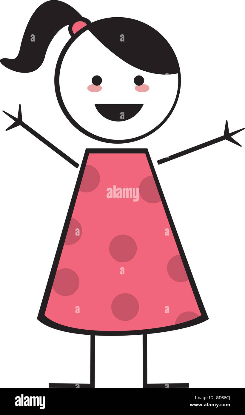 glückliches Mädchen Symbol Strichmännchen Alamy