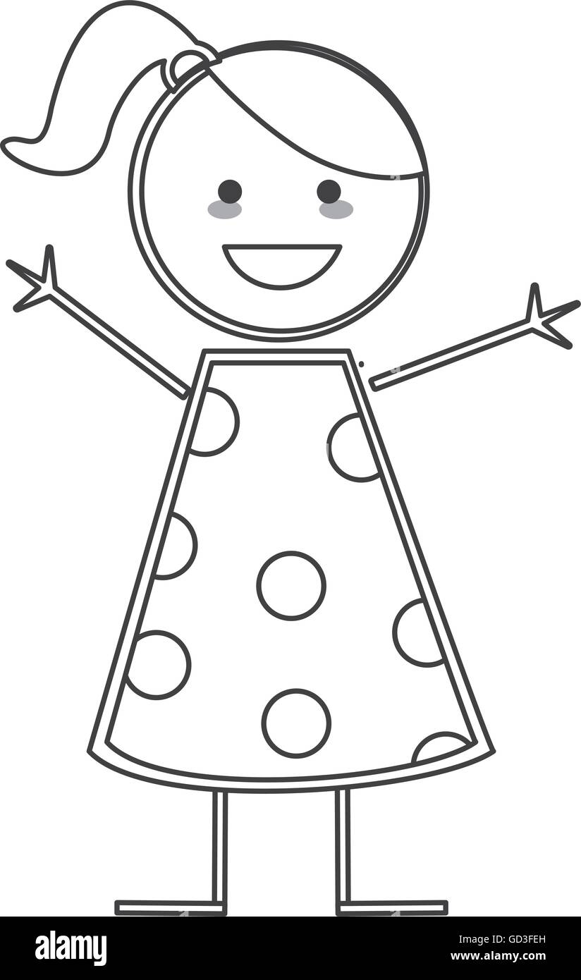 glückliches Mädchen Symbol Strichmännchen Alamy