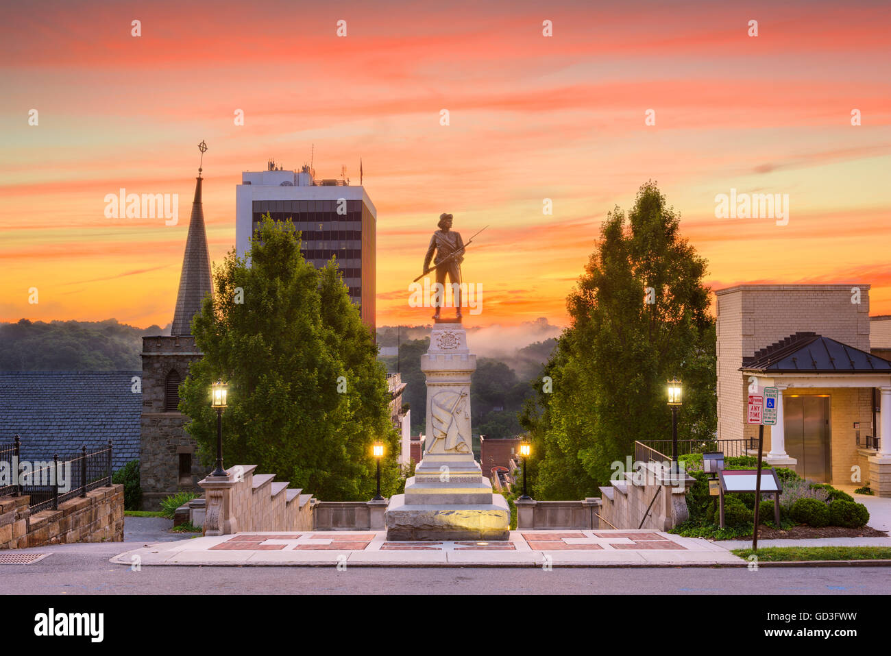 Lynchburg, Virginia, USA Monument-Terrasse. Stockfoto
