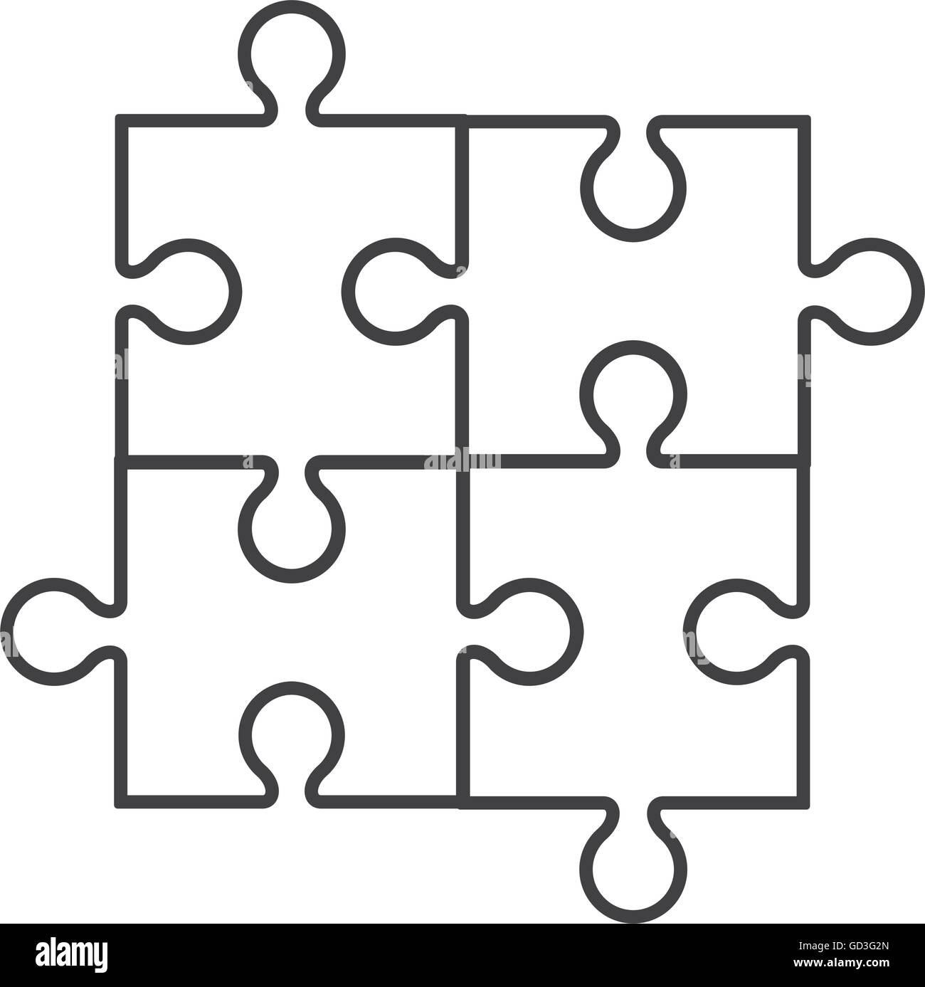 Platz in vier Puzzle-Stücke-Symbol Stock-Vektorgrafik - Alamy